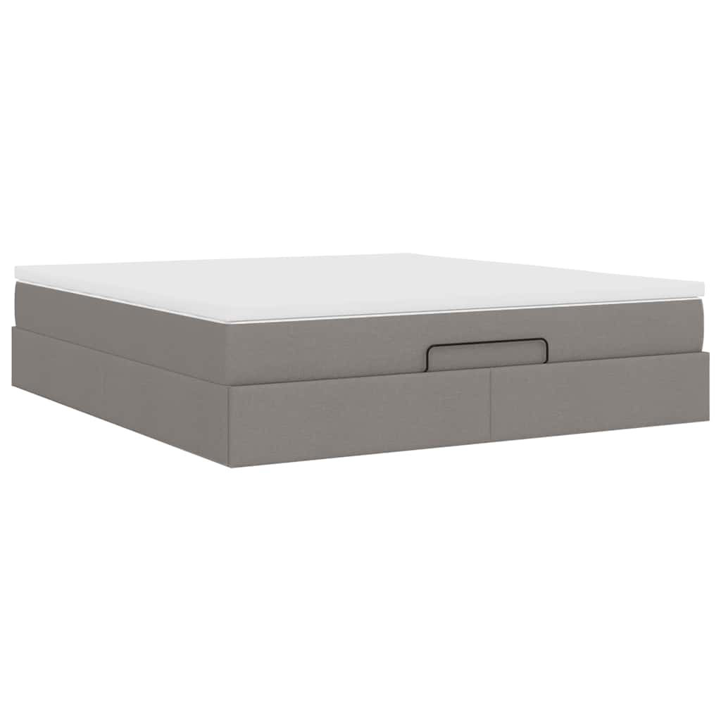 Οθωμανικό κρεβάτι με στρώμα Taupe 160x200cm ύφασμα - Pakobazaar