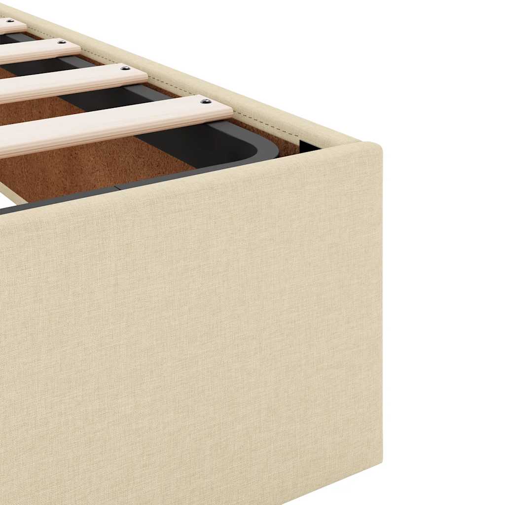 Οθωμανικό Κρεβάτι με Στρώμα Κρέμα 160x200cm Ύφασμα - Pakobazaar