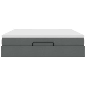 Οθωμανικό κρεβάτι με στρώμα σκούρο γκρι 180x200cm ύφασμα