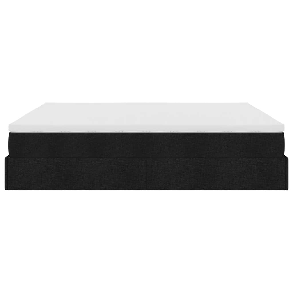 Οθωμανικό κρεβάτι με στρώμα Μαύρο 180x200cm Ύφασμα