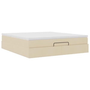Οθωμανικό κρεβάτι με στρώμα Cream 180x200cm ύφασμα