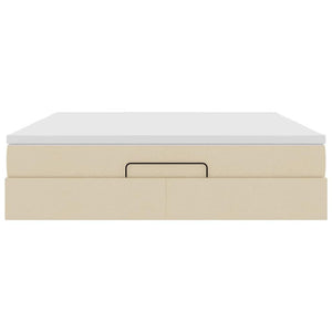 Οθωμανικό κρεβάτι με στρώμα Cream 180x200cm ύφασμα