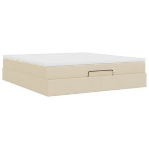 Οθωμανικό κρεβάτι με στρώμα Cream 180x200cm ύφασμα