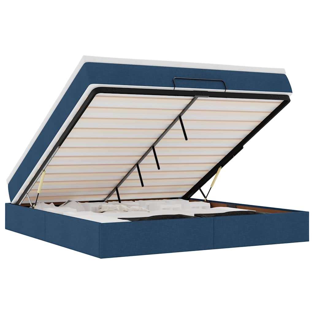 Οθωμανικό κρεβάτι με στρώμα μπλε 180x200cm ύφασμα - Pakobazaar