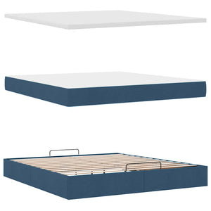 Οθωμανικό κρεβάτι με στρώμα μπλε 180x200cm ύφασμα - Pakobazaar