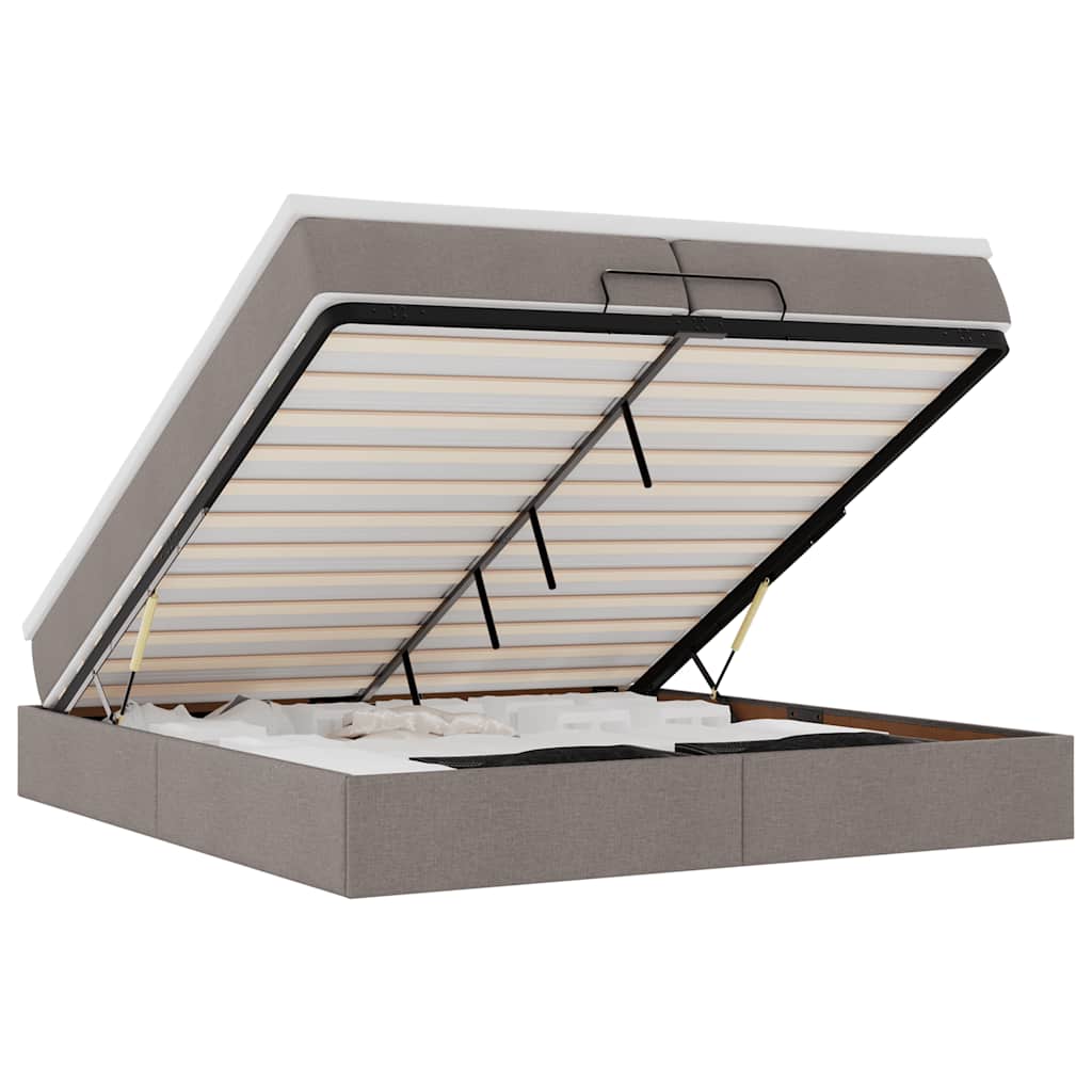 Οθωμανικό κρεβάτι με στρώματα Taupe 200x200cm ύφασμα - Pakobazaar