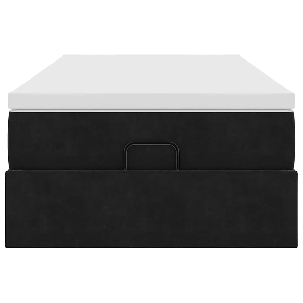 Οθωμανικό κρεβάτι με στρώμα Μαύρο 80x200cm Velvet - Pakobazaar