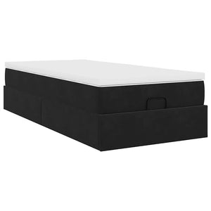 Οθωμανικό κρεβάτι με στρώμα Μαύρο 80x200cm Velvet - Pakobazaar