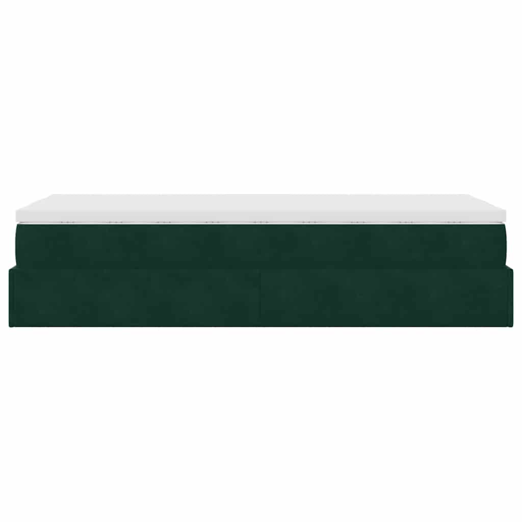 Οθωμανικό κρεβάτι με στρώμα σκούρο πράσινο 80x200cm Velvet