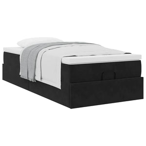 Οθωμανικό κρεβάτι με στρώμα Μαύρο 90x190cm Velvet - Pakobazaar