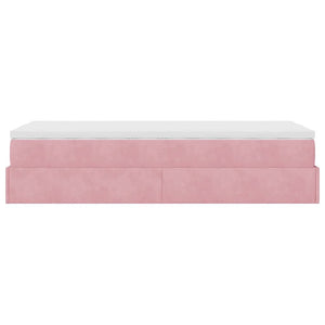 Οθωμανικό κρεβάτι με στρώμα ροζ 90x190cm Velvet - Pakobazaar