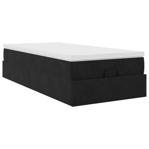 Οθωμανικό κρεβάτι με στρώμα Μαύρο 90x200cm Velvet - Pakobazaar