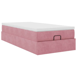 Οθωμανικό κρεβάτι με στρώμα ροζ 90x200cm Velvet - Pakobazaar