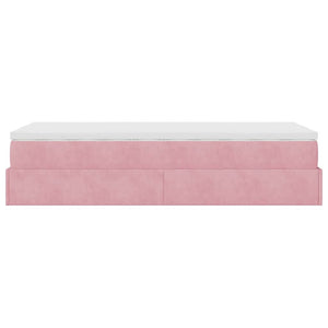 Οθωμανικό κρεβάτι με στρώμα ροζ 90x200cm Velvet - Pakobazaar