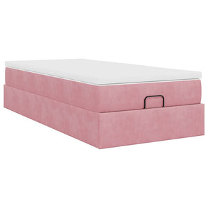 Οθωμανικό κρεβάτι με στρώμα ροζ 90x200cm Velvet - Pakobazaar