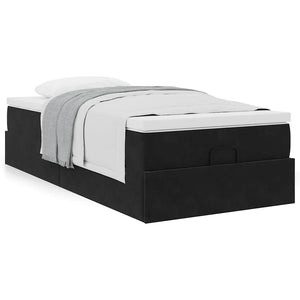 Οθωμανικό κρεβάτι με στρώμα Μαύρο 100x200cm Velvet - Pakobazaar
