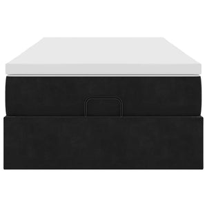 Οθωμανικό κρεβάτι με στρώμα Μαύρο 100x200cm Velvet - Pakobazaar