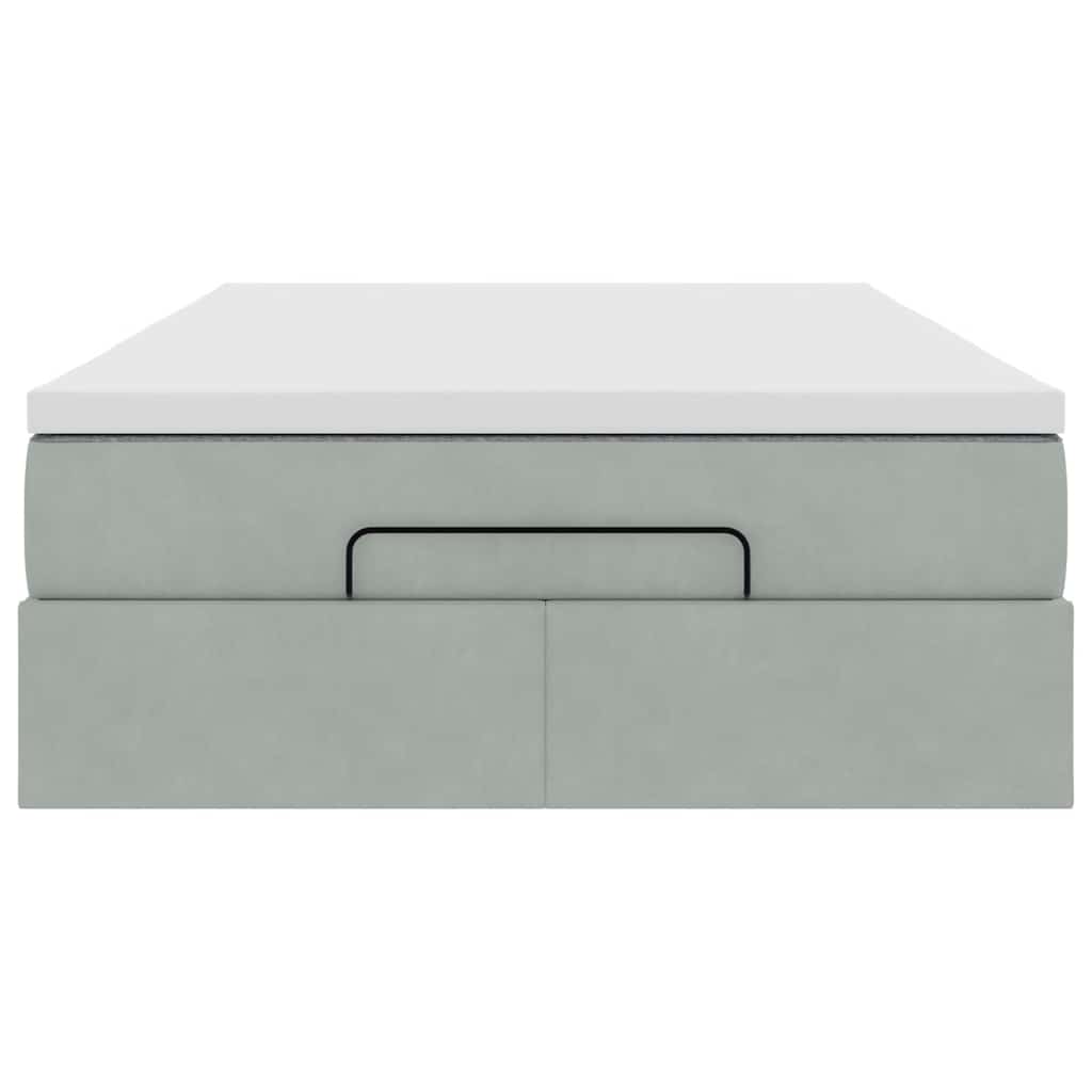 Οθωμανικό κρεβάτι με στρώμα ανοιχτό γκρι 120x190 cm Velvet - Pakobazaar