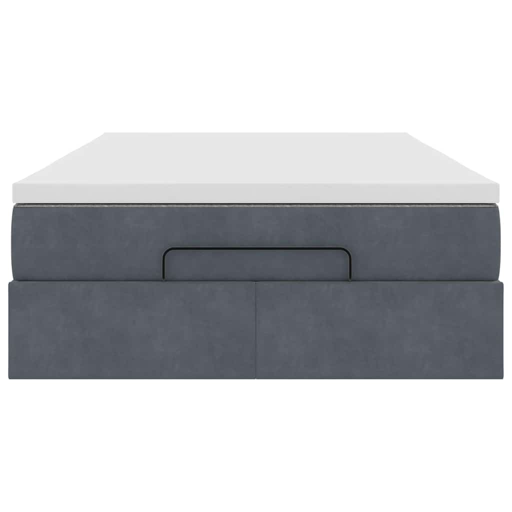 Οθωμανικό κρεβάτι με στρώμα Σκούρο γκρι 120x200cm Velvet - Pakobazaar