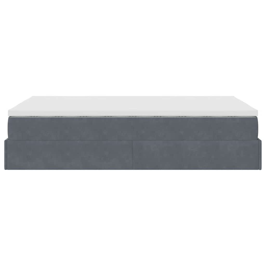 Οθωμανικό κρεβάτι με στρώμα Σκούρο γκρι 120x200cm Velvet - Pakobazaar