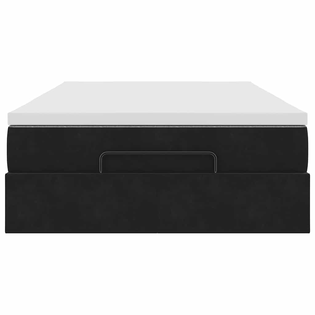 Οθωμανικό κρεβάτι με στρώμα Μαύρο 120x200cm Velvet