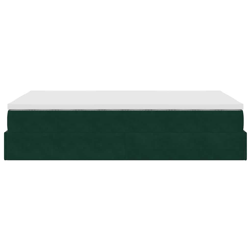 Οθωμανικό κρεβάτι με στρώμα σκούρο πράσινο 120x200cm Velvet - Pakobazaar