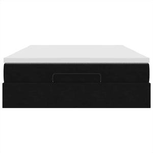 Οθωμανικό κρεβάτι με στρώμα Μαύρο 140x190cm Βελούδο - Pakobazaar