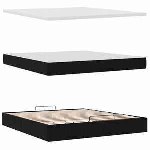 Οθωμανικό κρεβάτι με στρώμα Μαύρο 180x200cm Velvet