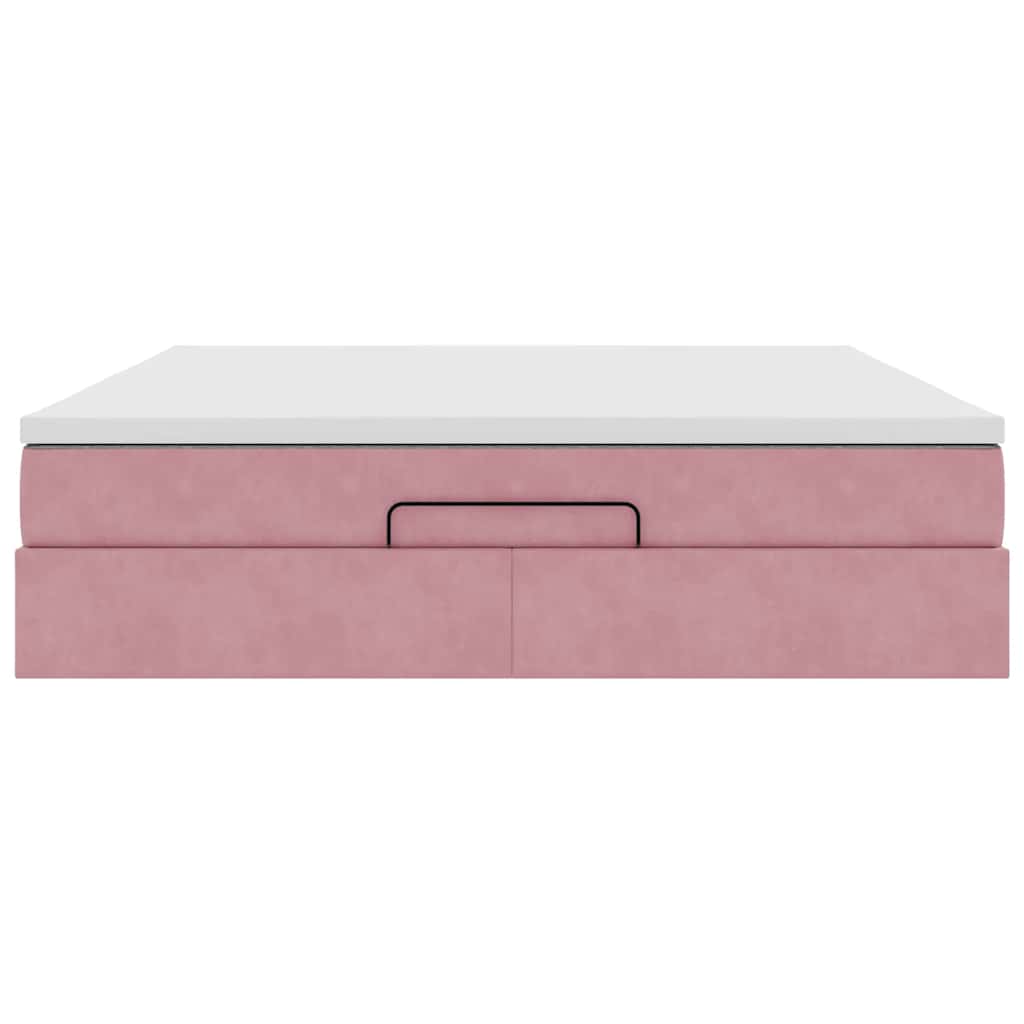 Οθωμανικό κρεβάτι με στρώμα ροζ 180x200cm Velvet - Pakobazaar