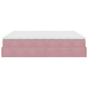 Οθωμανικό κρεβάτι με στρώμα ροζ 180x200cm Velvet - Pakobazaar