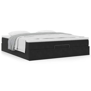 Οθωμανικό κρεβάτι με στρώματα Μαύρο 200x200cm Velvet - Pakobazaar