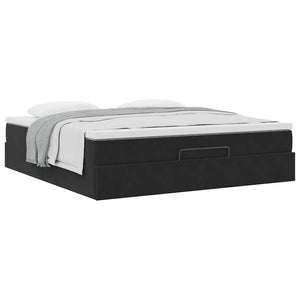 Οθωμανικό κρεβάτι με στρώματα Μαύρο 200x200cm Velvet - Pakobazaar