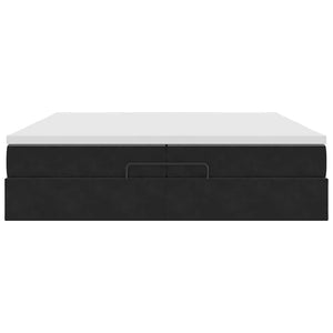 Οθωμανικό κρεβάτι με στρώματα Μαύρο 200x200cm Velvet - Pakobazaar