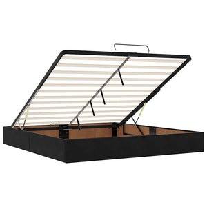 Οθωμανικό κρεβάτι με στρώματα Μαύρο 200x200cm Velvet - Pakobazaar