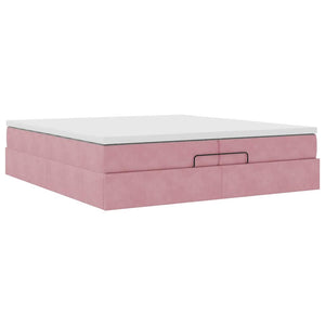 Οθωμανικό κρεβάτι με στρώματα ροζ 200x200cm Velvet - Pakobazaar
