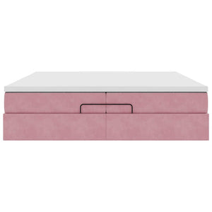 Οθωμανικό κρεβάτι με στρώματα ροζ 200x200cm Velvet - Pakobazaar