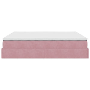Οθωμανικό κρεβάτι με στρώματα ροζ 200x200cm Velvet - Pakobazaar