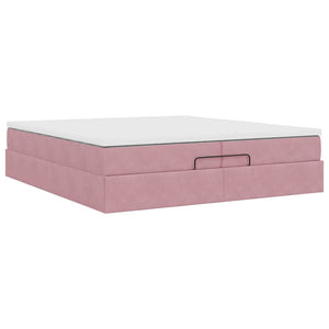 Οθωμανικό κρεβάτι με στρώματα ροζ 200x200cm Velvet - Pakobazaar