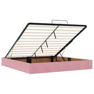 Οθωμανικό κρεβάτι με στρώματα ροζ 200x200cm Velvet - Pakobazaar