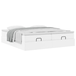 Οθωμανικό κρεβάτι με στρώματα Λευκό 160x200cm Faux Leather - Pakobazaar
