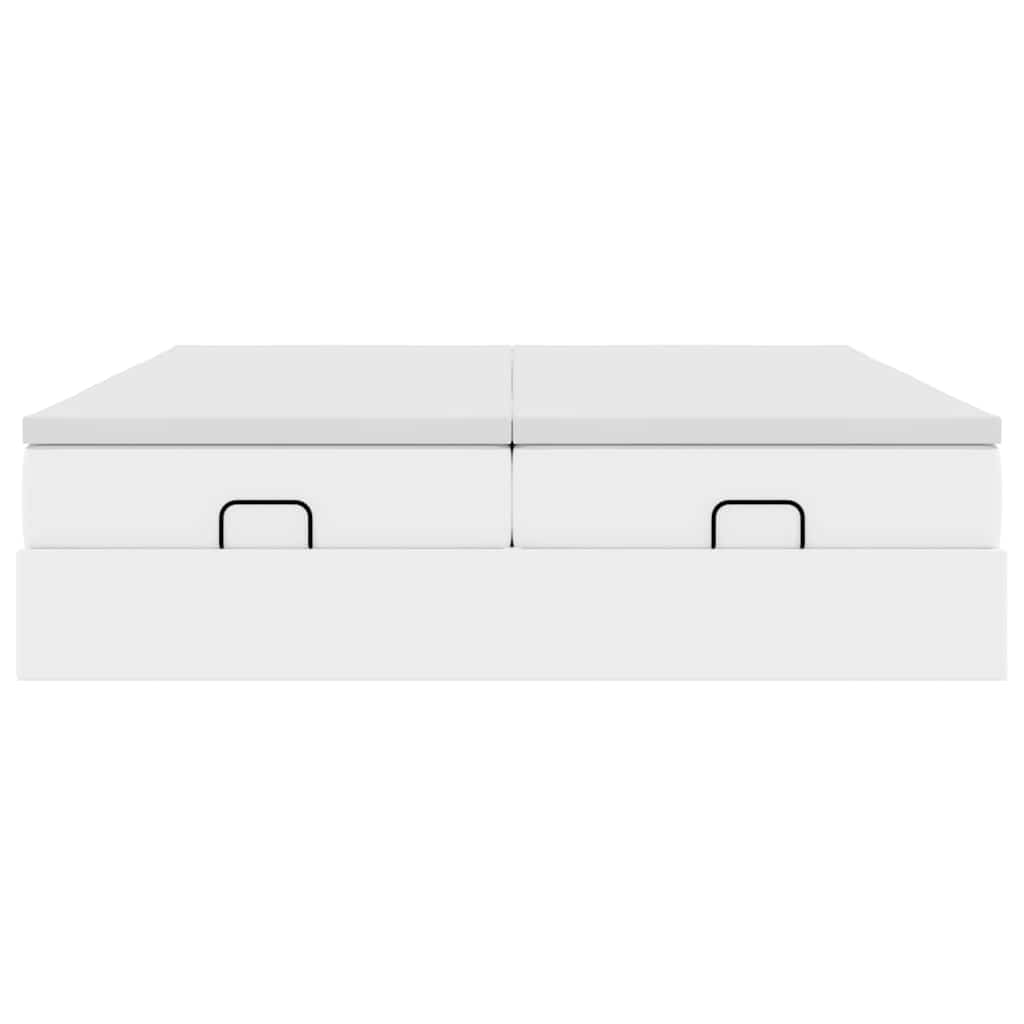 Οθωμανικό κρεβάτι με στρώματα Λευκό 160x200cm Faux Leather - Pakobazaar