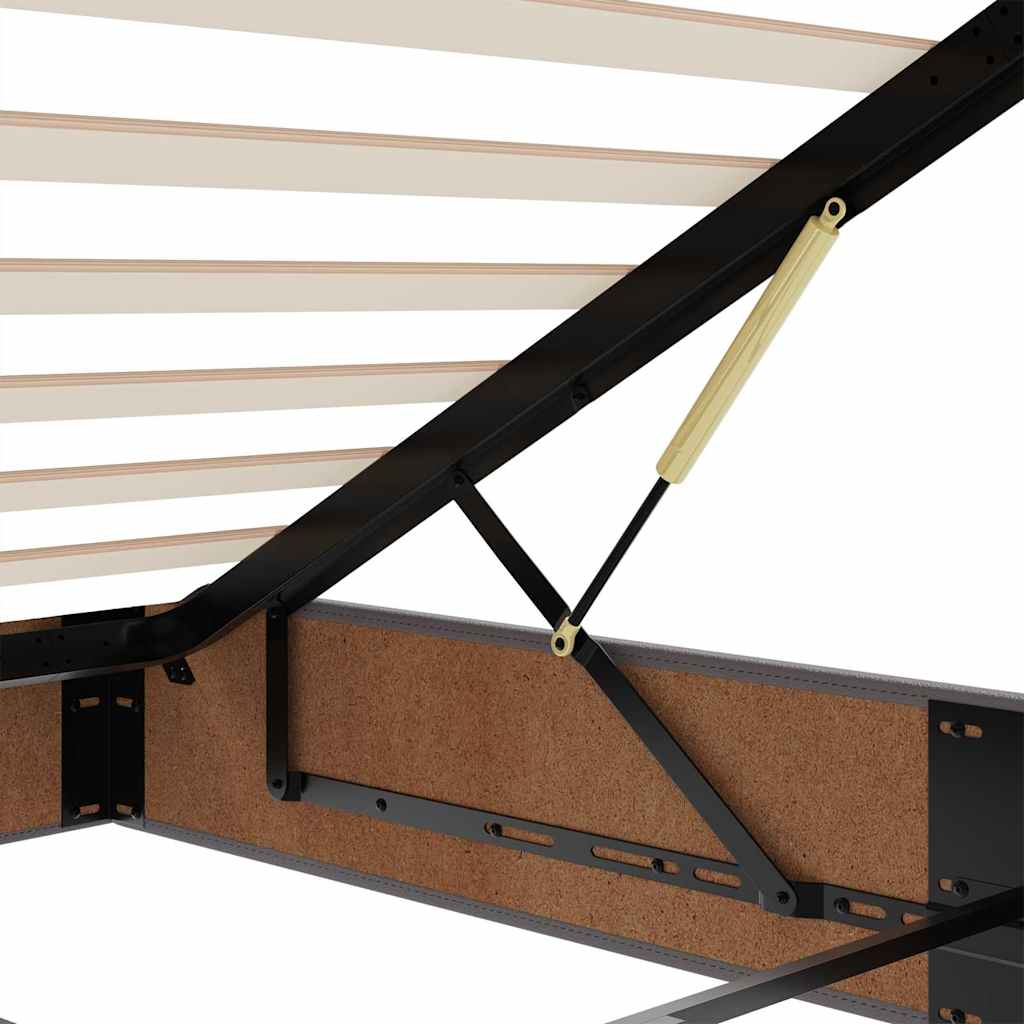 Οθωμανικό κρεβάτι με στρώματα Γκρι 160x200cm Faux Leather - Pakobazaar