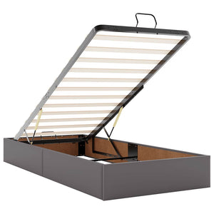 Οθωμανικό κρεβάτι με στρώματα Γκρι 160x200cm Faux Leather - Pakobazaar