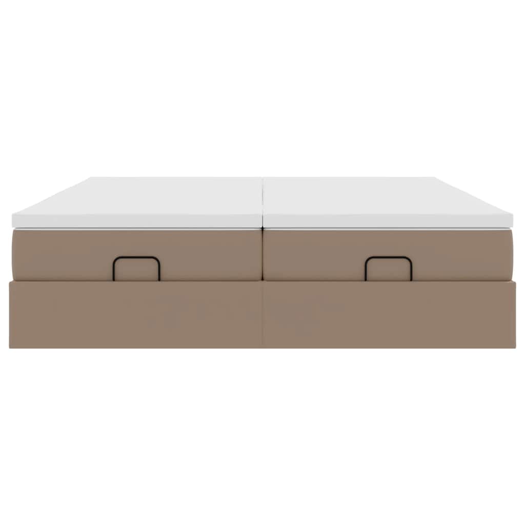 Οθωμανικό κρεβάτι με στρώματα Cappucino 160x200cm Faux Leather - Pakobazaar