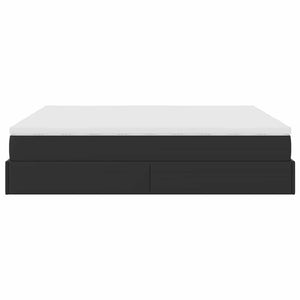 Οθωμανικό κρεβάτι με στρώματα Μαύρο 180x200cm Faux Leather