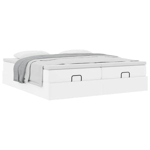 Οθωμανικό κρεβάτι με στρώματα Λευκό 180x200cm Faux Leather - Pakobazaar
