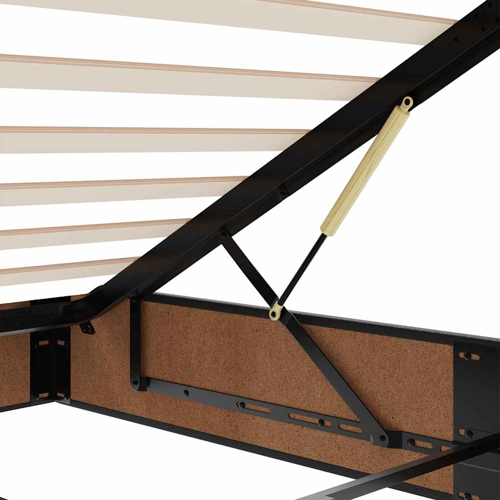 Οθωμανικό κρεβάτι με στρώματα Μαύρο 200x200cm Faux Leather - Pakobazaar