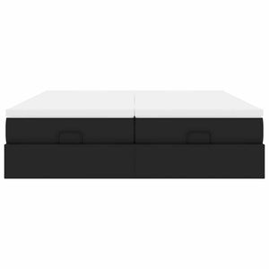 Οθωμανικό κρεβάτι με στρώματα Μαύρο 200x200cm Faux Leather - Pakobazaar