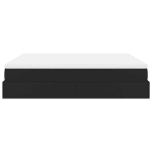 Οθωμανικό κρεβάτι με στρώματα Μαύρο 200x200cm Faux Leather - Pakobazaar
