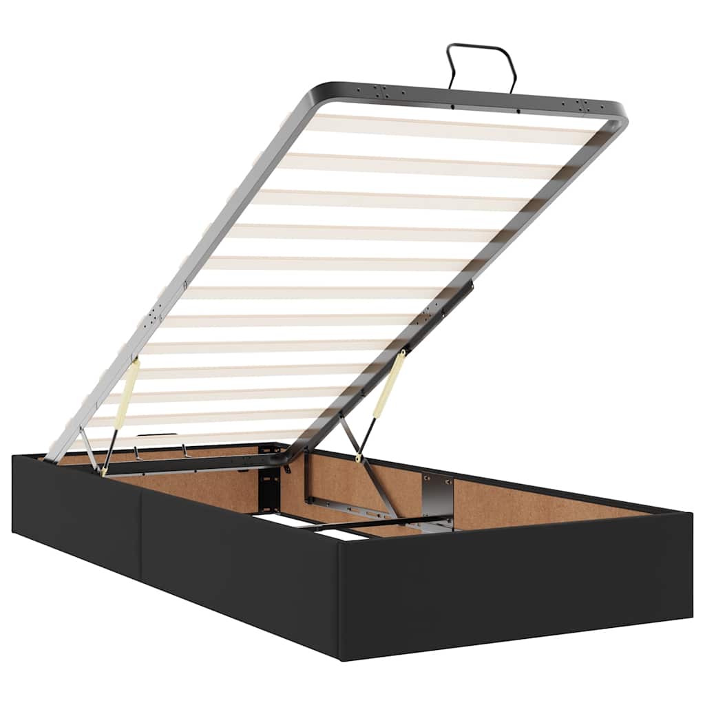 Οθωμανικό κρεβάτι με στρώματα Μαύρο 200x200cm Faux Leather - Pakobazaar